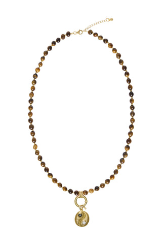 Sadie Charm Necklace - Brown Tiger Eye
