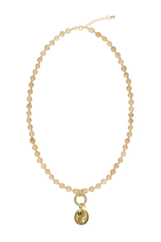 Sadie Charm Necklace - Yellow Jade