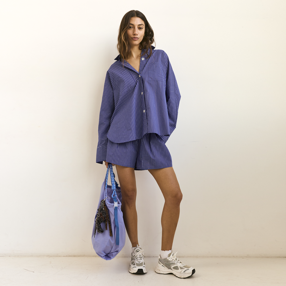 Pinstripe Set in Blue & White