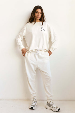 Personalised Fleece Tracksuit in Cream