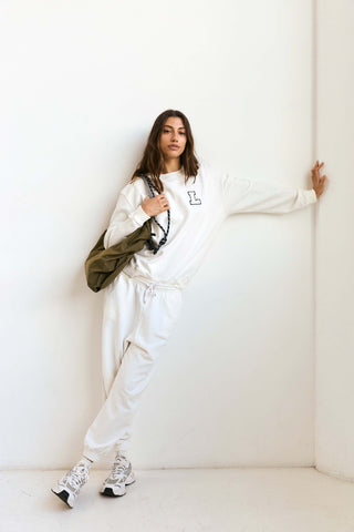 Personalised Fleece Tracksuit in Cream