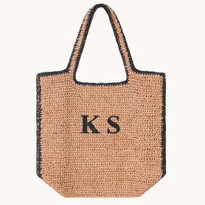 Personalised Oversized Raffia Bag