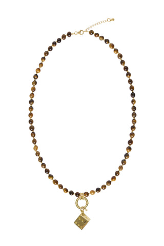 Sadie Charm Necklace - Brown Tiger Eye