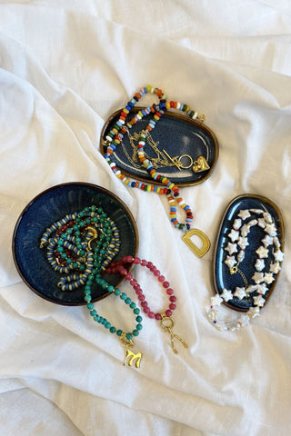 Sadie Letter Necklace - Mixed Blues