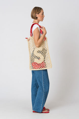 Winnie Initial Woven Bag