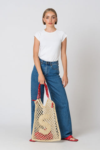 Winnie Initial Woven Bag