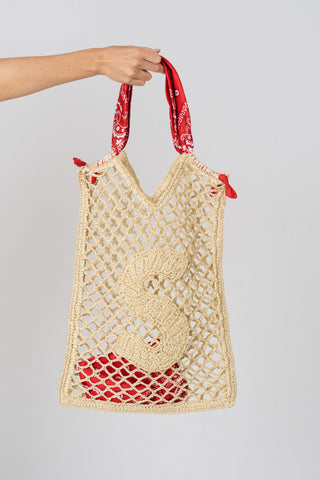 Winnie Initial Woven Bag