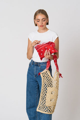 Winnie Initial Woven Bag