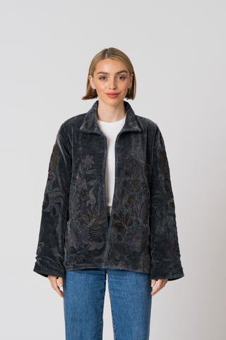 Embroidered Velvet Jacket