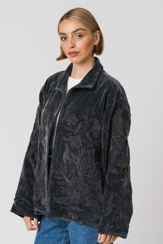 Embroidered Velvet Jacket