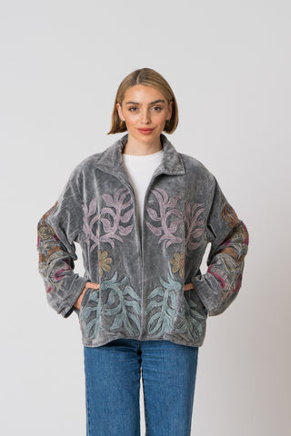 Embroidered Velvet Jacket