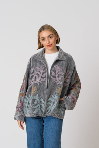 Embroidered Velvet Jacket