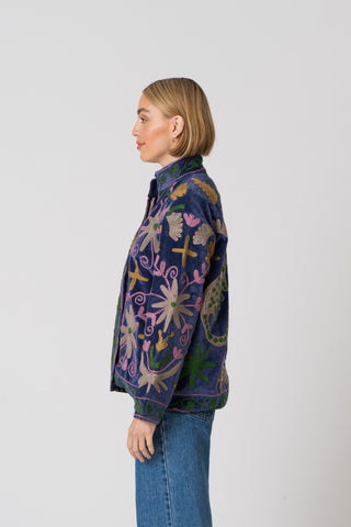 Embroidered Velvet Jacket - Multi pattern
