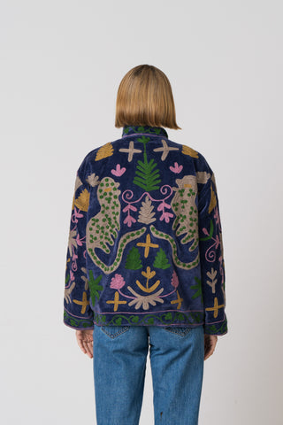 Embroidered Velvet Jacket - Multi pattern