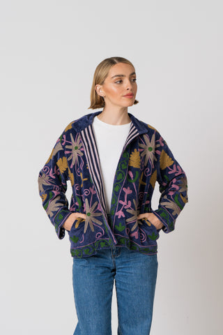 Embroidered Velvet Jacket - Multi pattern
