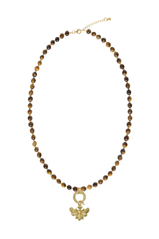 Sadie Charm Necklace - Brown Tiger Eye