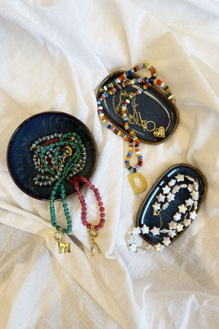 Sadie Letter Necklace - Mixed Blues