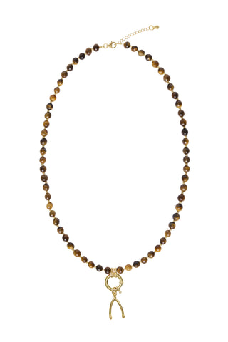 Sadie Charm Necklace - Brown Tiger Eye
