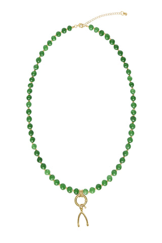 Sadie Charm Necklace - Green Jade