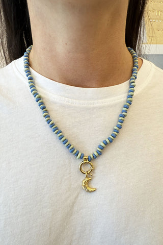 Sadie Letter Necklace - Mixed Blues