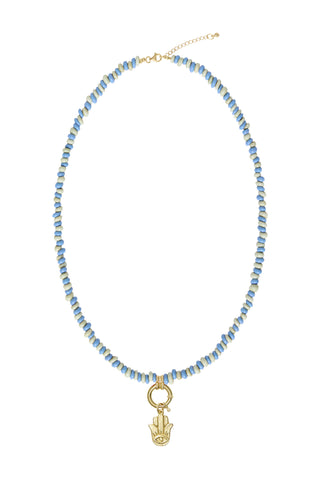 Sadie Charm Necklace - Mixed Blues