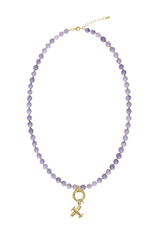 Sadie Charm Necklace - Purple Angelite