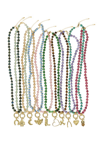 Sadie Charm Necklace - Blue Jade