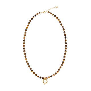 Sadie Letter Necklace - Brown Tiger Eye