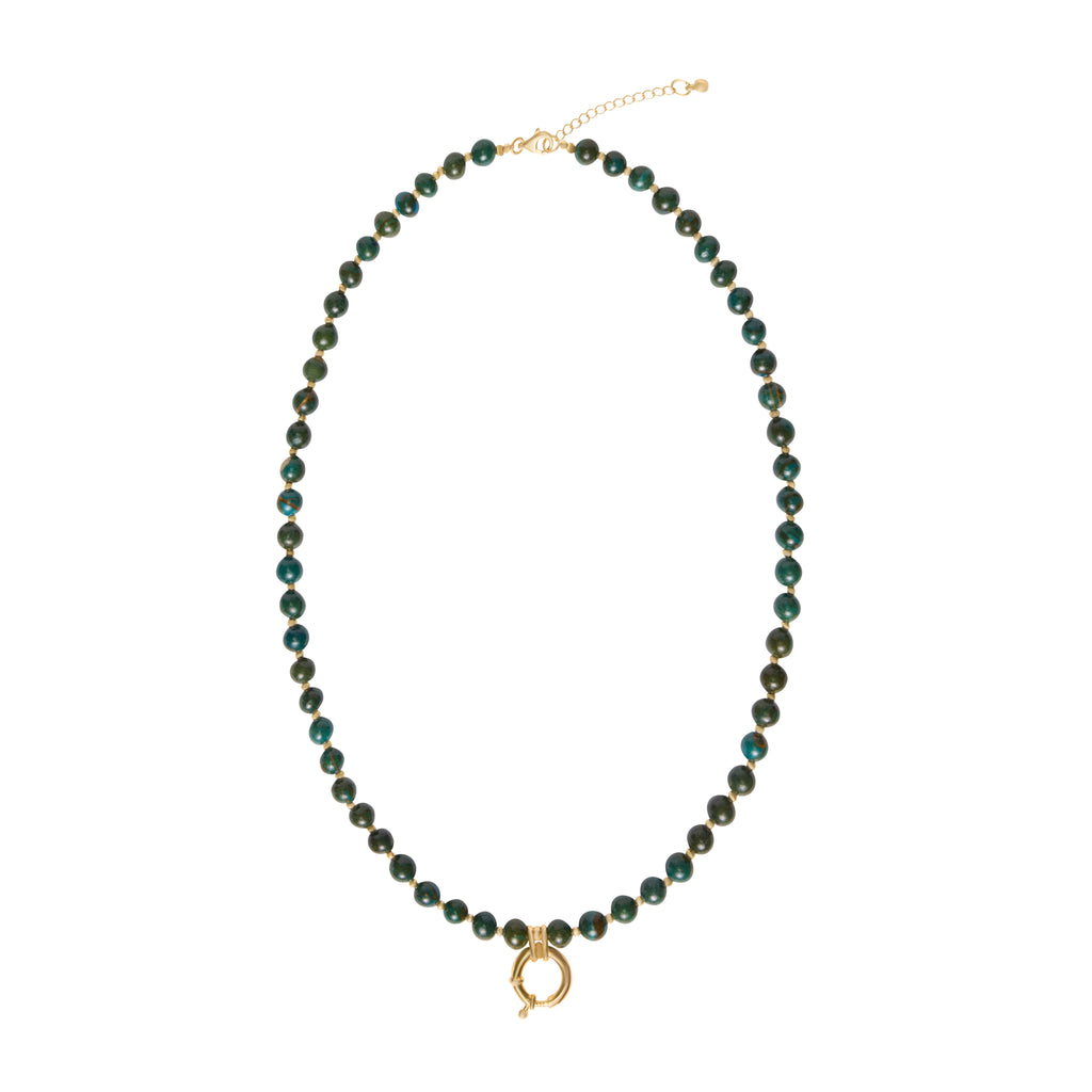 Sadie Letter Necklace - Blue Jade
