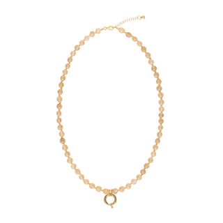 Sadie Letter Necklace - Yellow Jade