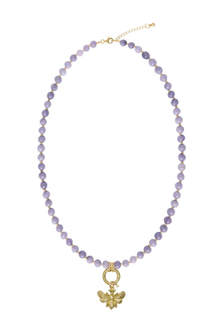Sadie Charm Necklace - Purple Angelite