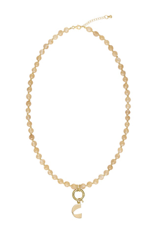 Sadie Letter Necklace - Yellow Jade