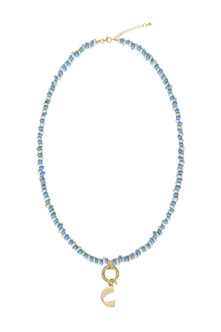 Sadie Letter Necklace - Mixed Blues