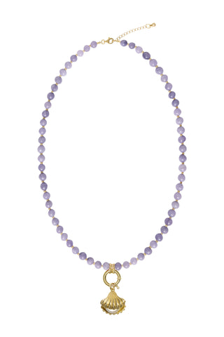 Sadie Charm Necklace - Purple Angelite