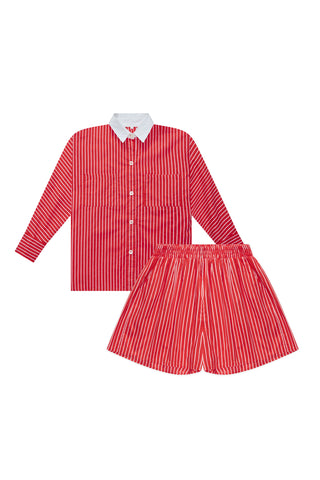 Ezra Set in Red & White