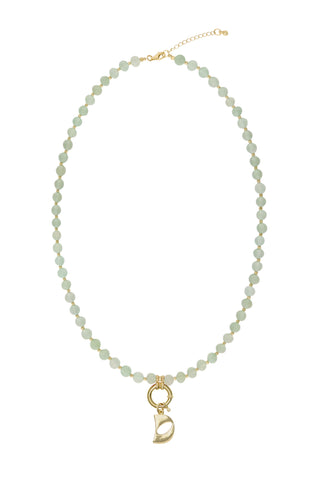 Sadie Letter Necklace - Light Green Aventurine