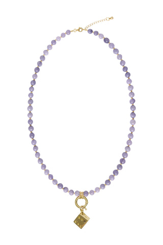 Sadie Charm Necklace - Purple Angelite