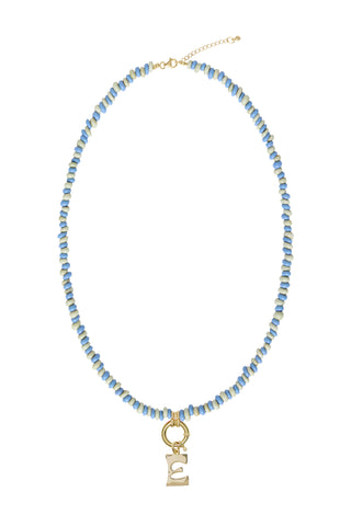 Sadie Letter Necklace - Mixed Blues