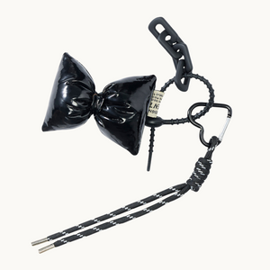 Bag Charm - Bow Pillow Black
