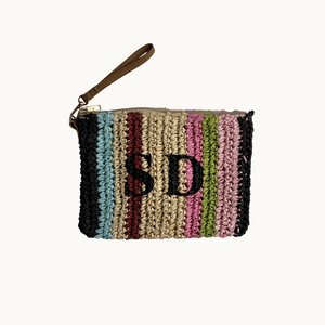 Raffia Clutch - Striped - 'SD'