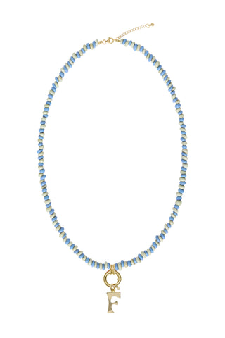 Sadie Letter Necklace - Mixed Blues