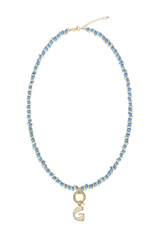 Sadie Letter Necklace - Mixed Blues