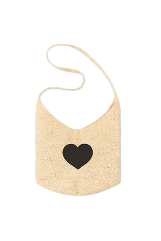READY-TO-SHIP Personalised Raffia Bucket Bag Olive 'HEART'