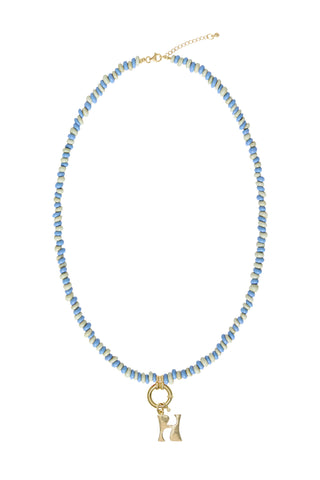 Sadie Letter Necklace - Mixed Blues