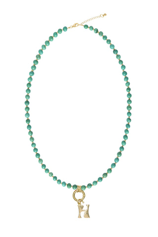 Sadie Letter Necklace - Turquoise