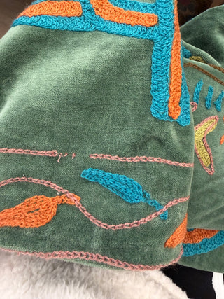 Embroidered Velvet Jacket - Green Snake "Faulty"