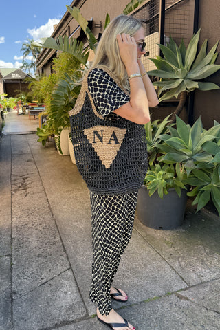 Personalised Woven Raffia Bag