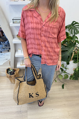 Personalised Oversized Raffia Bag