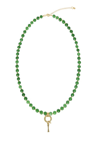 Sadie Letter Necklace - Green Jade