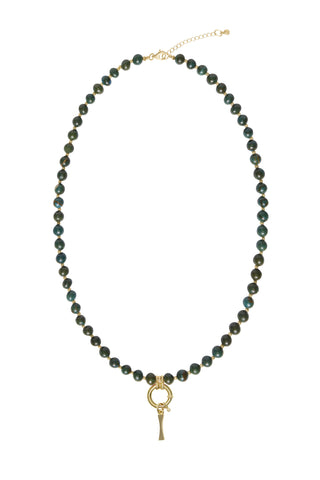 Sadie Letter Necklace - Blue Jade